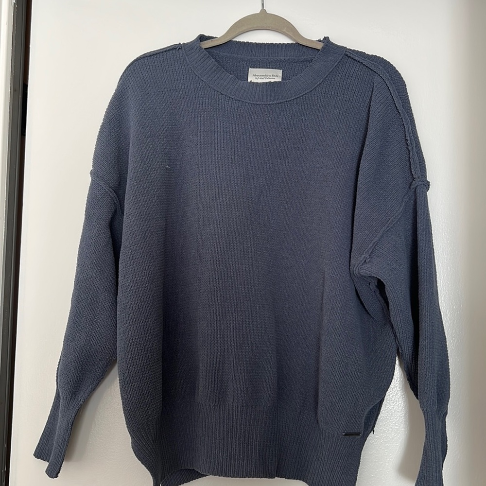 Blue A&F crewneck sweater
